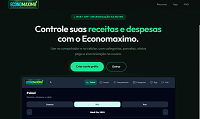 Preview do site Economaximo — controle financeiro na web e no app