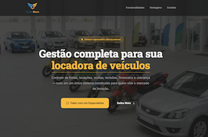 Preview do site RodeBem — gestão para locadoras de veículos